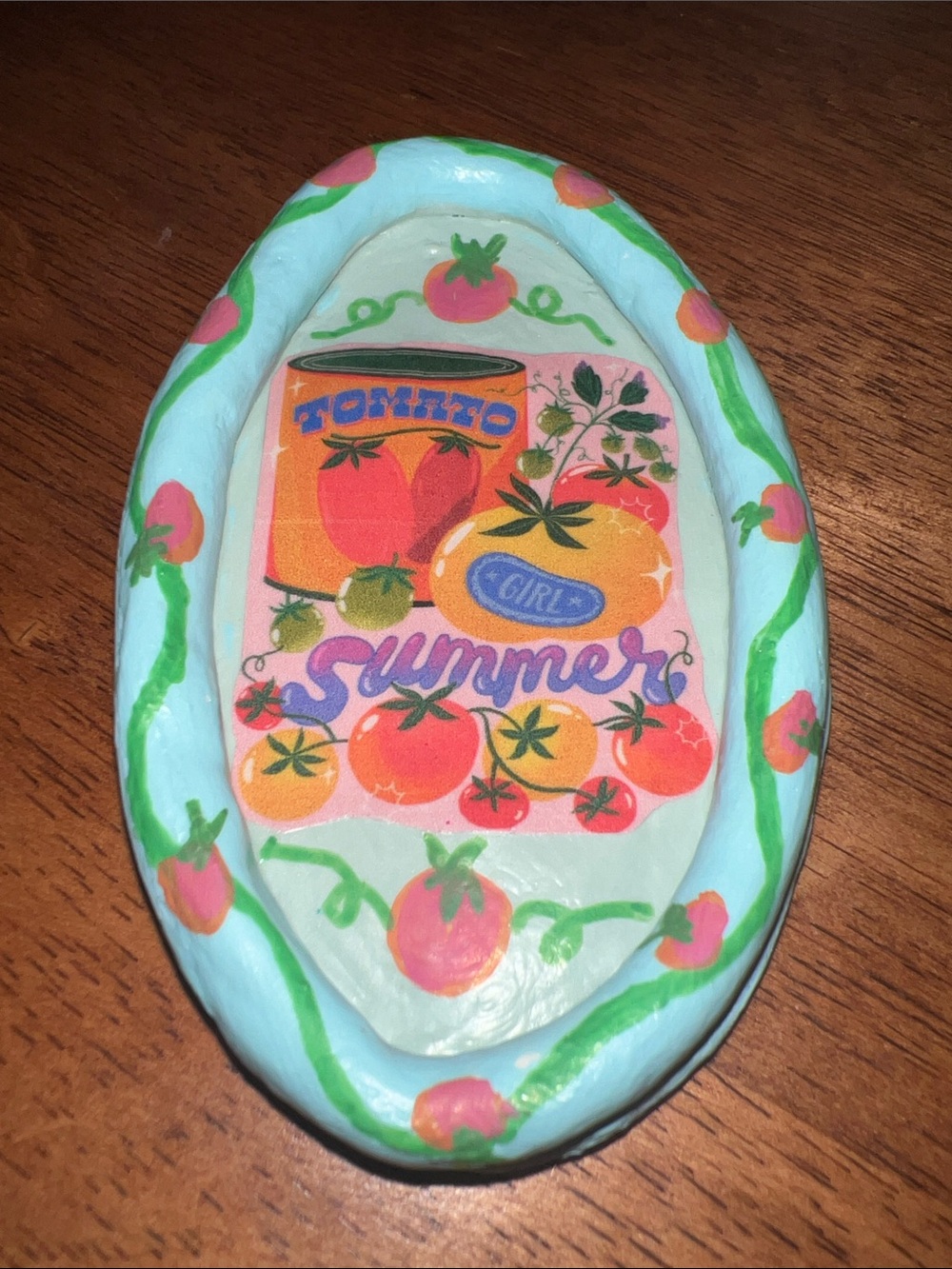 Handpainted clay Tomato Summer Trinket Dish